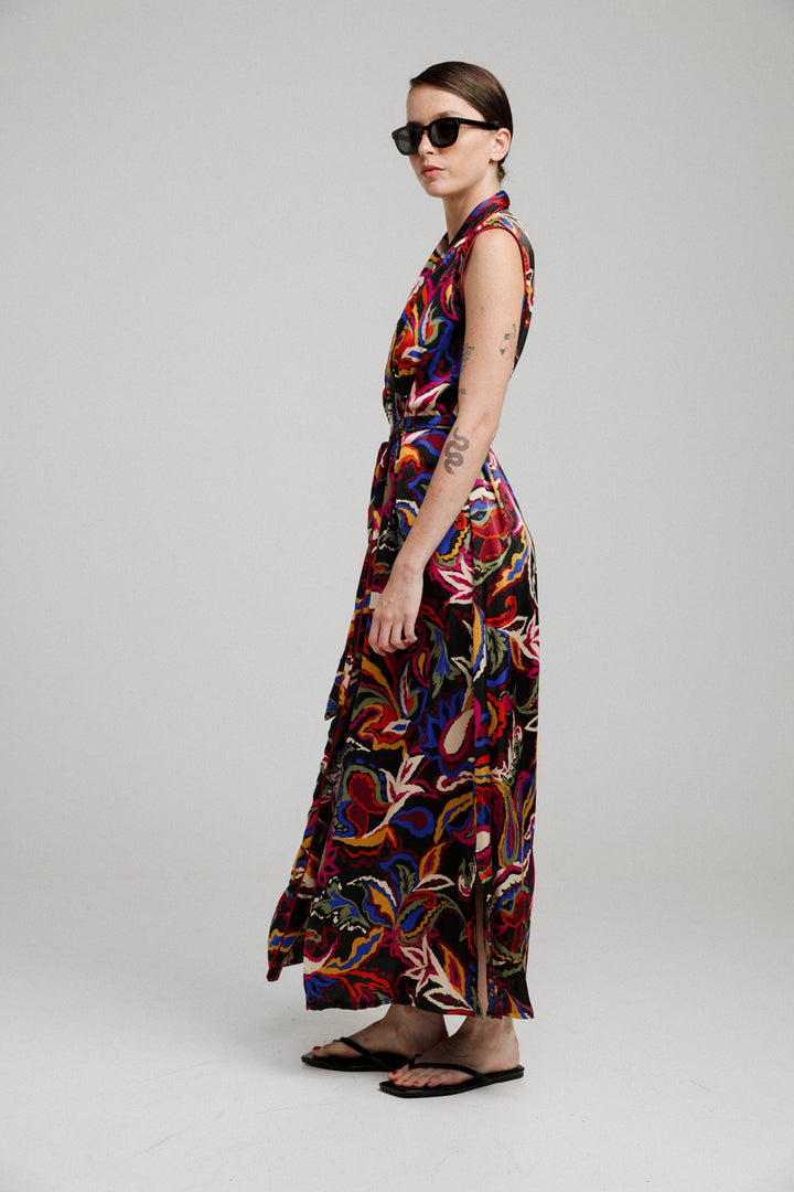 Wrap Vibrant Paisley Dress