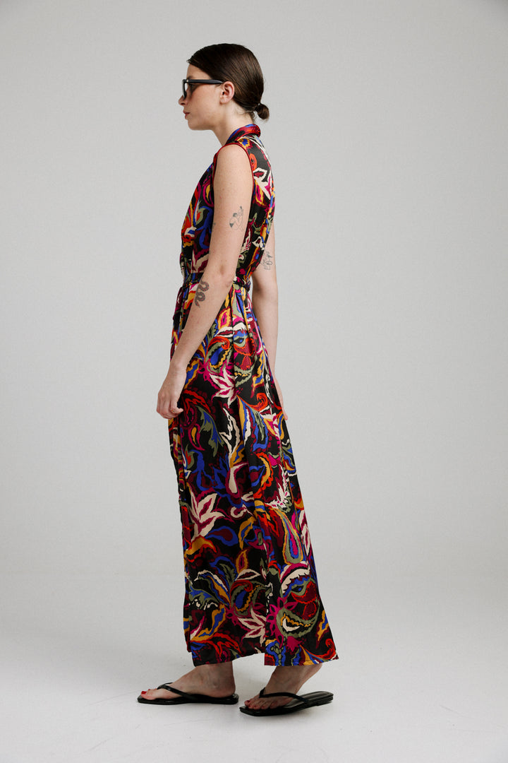 Wrap Vibrant Paisley Dress