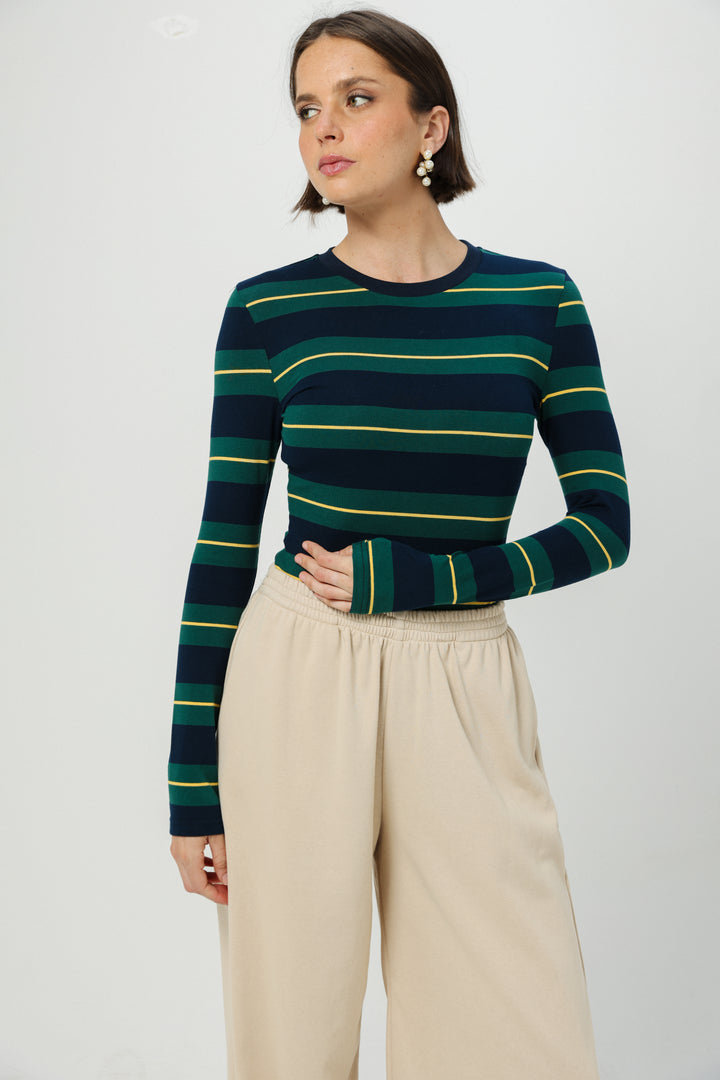 Everyday Green Stripes Bodysuit
