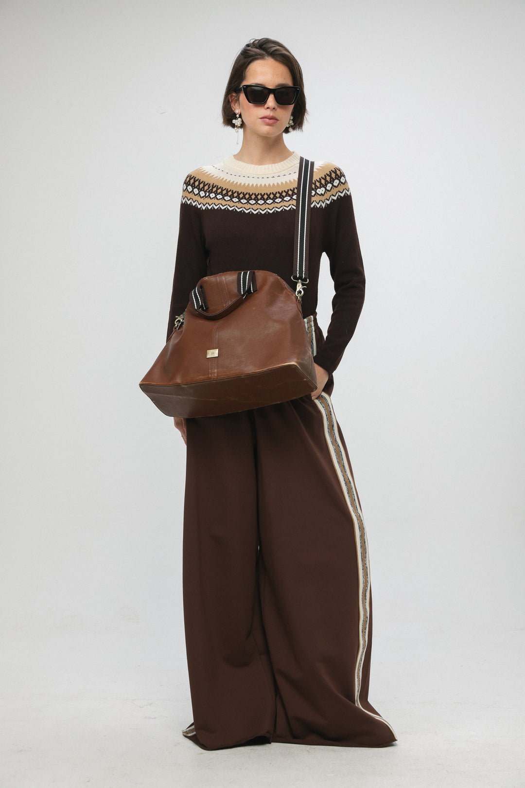 Oversized Brown Carryall Bag
