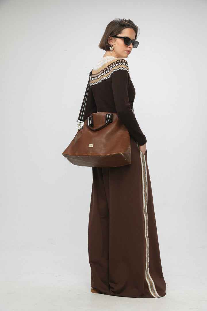 Oversized Brown Carryall Bag