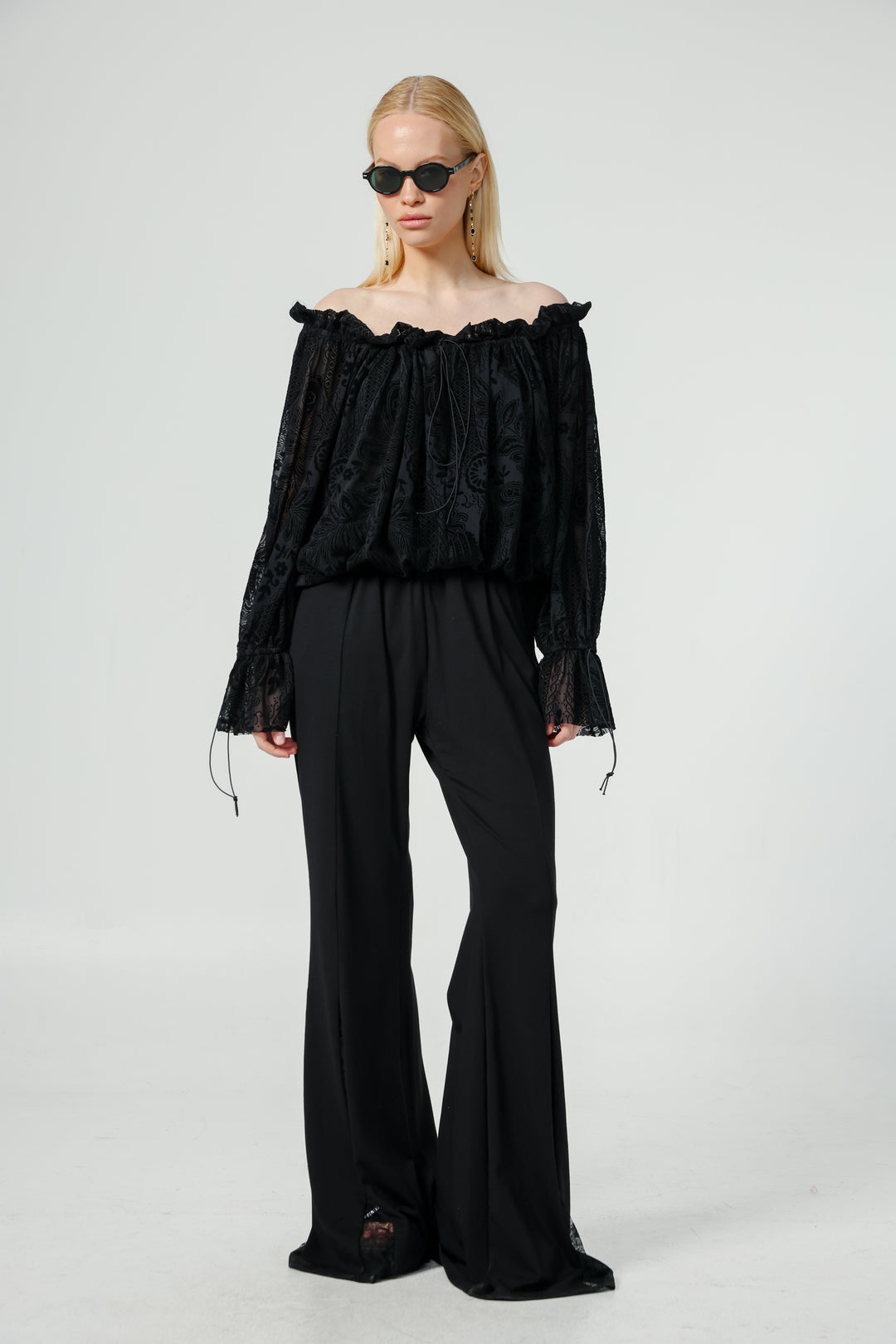 Playful Black Off Shoulder Top
