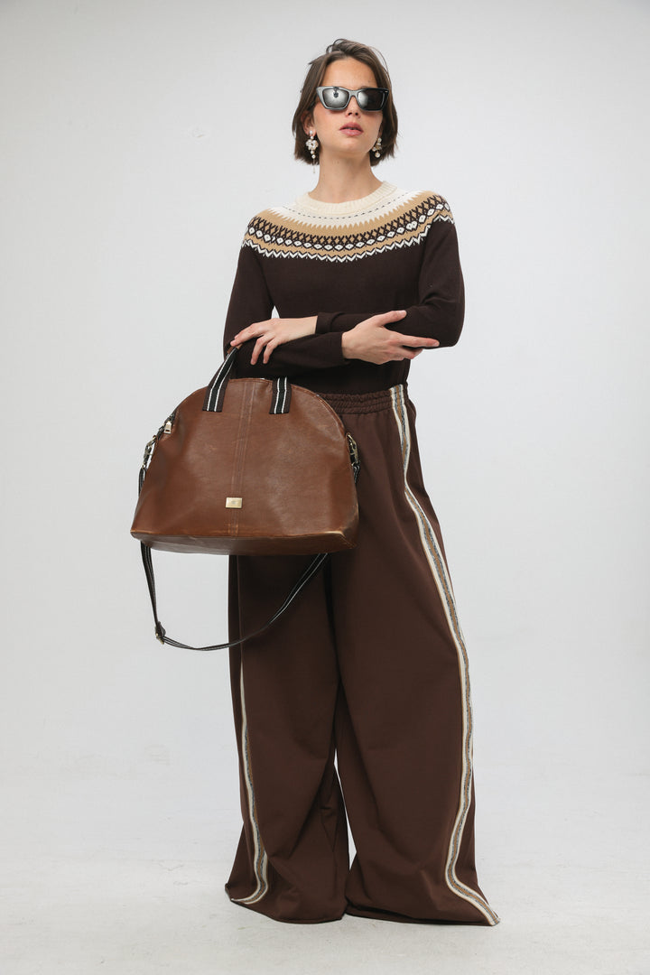 Oversized Brown Carryall Bag
