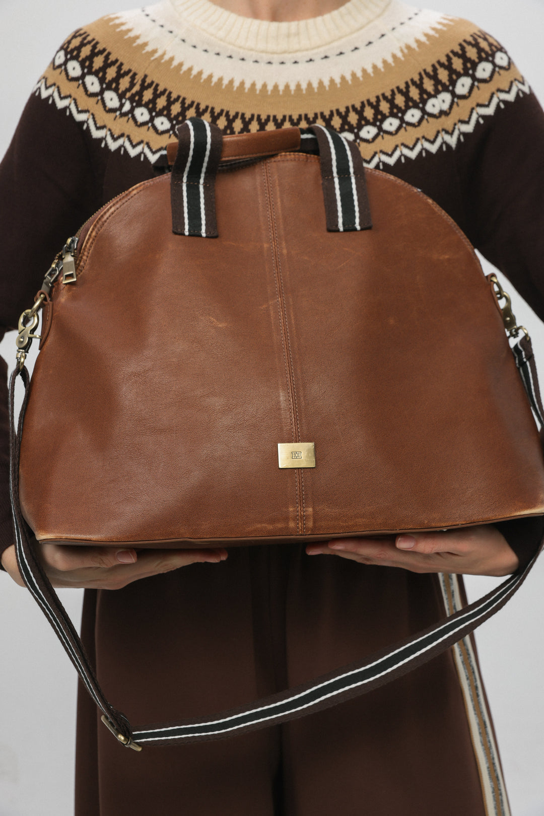 Oversized Brown Carryall Bag