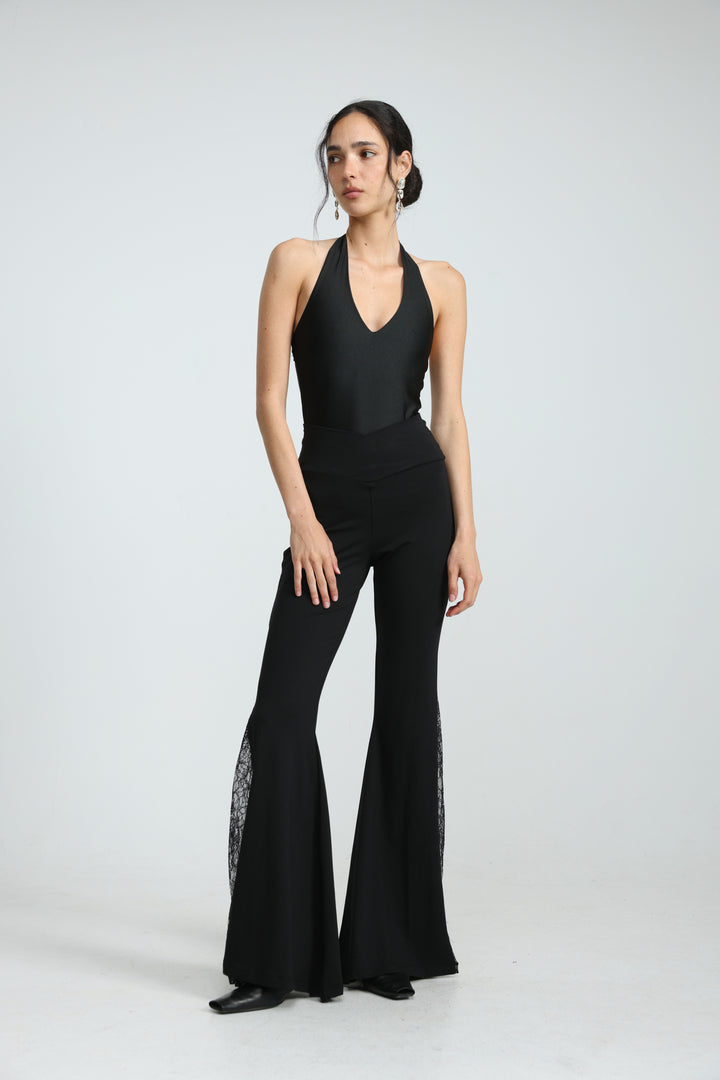Note Black Lycra Bodysuit