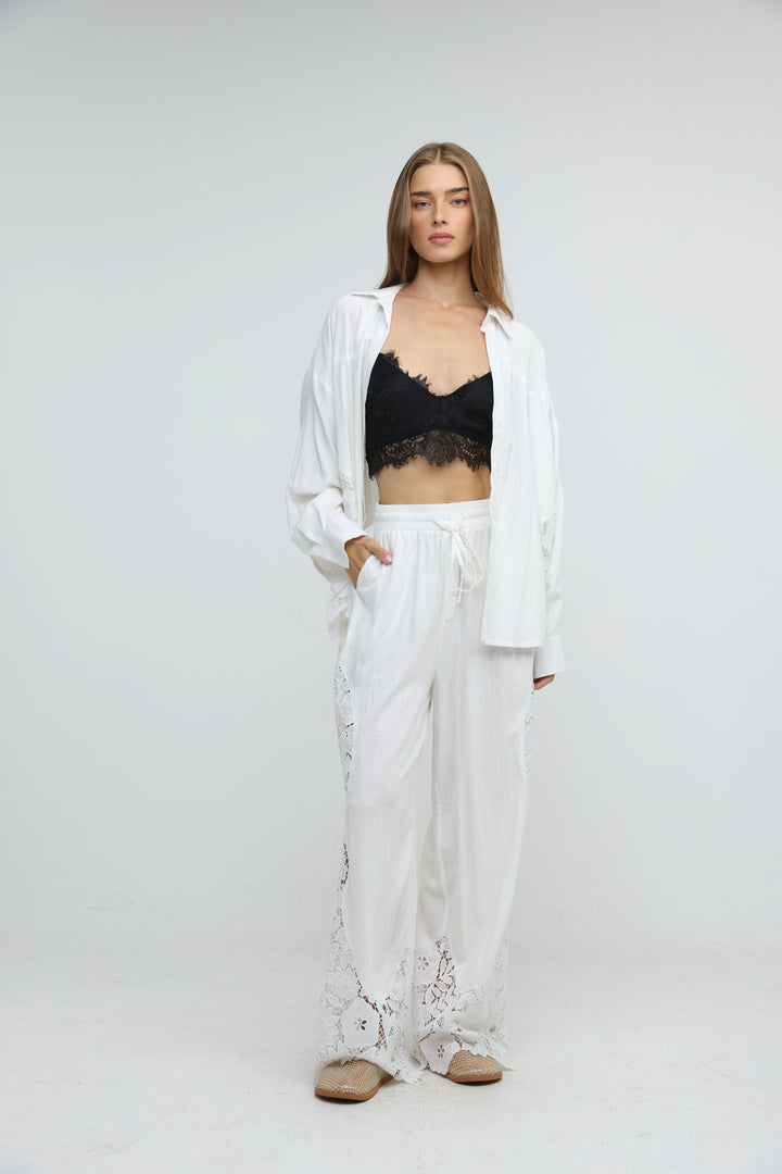 Lace Detail White Bottoms