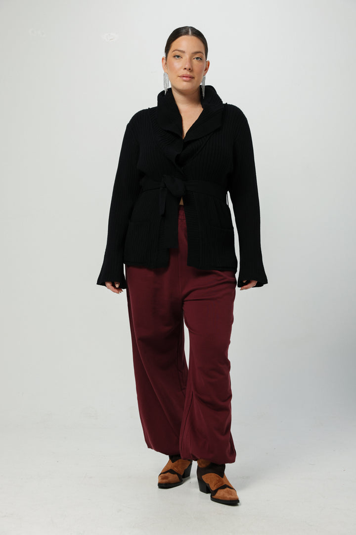 Knitted Black Kimono