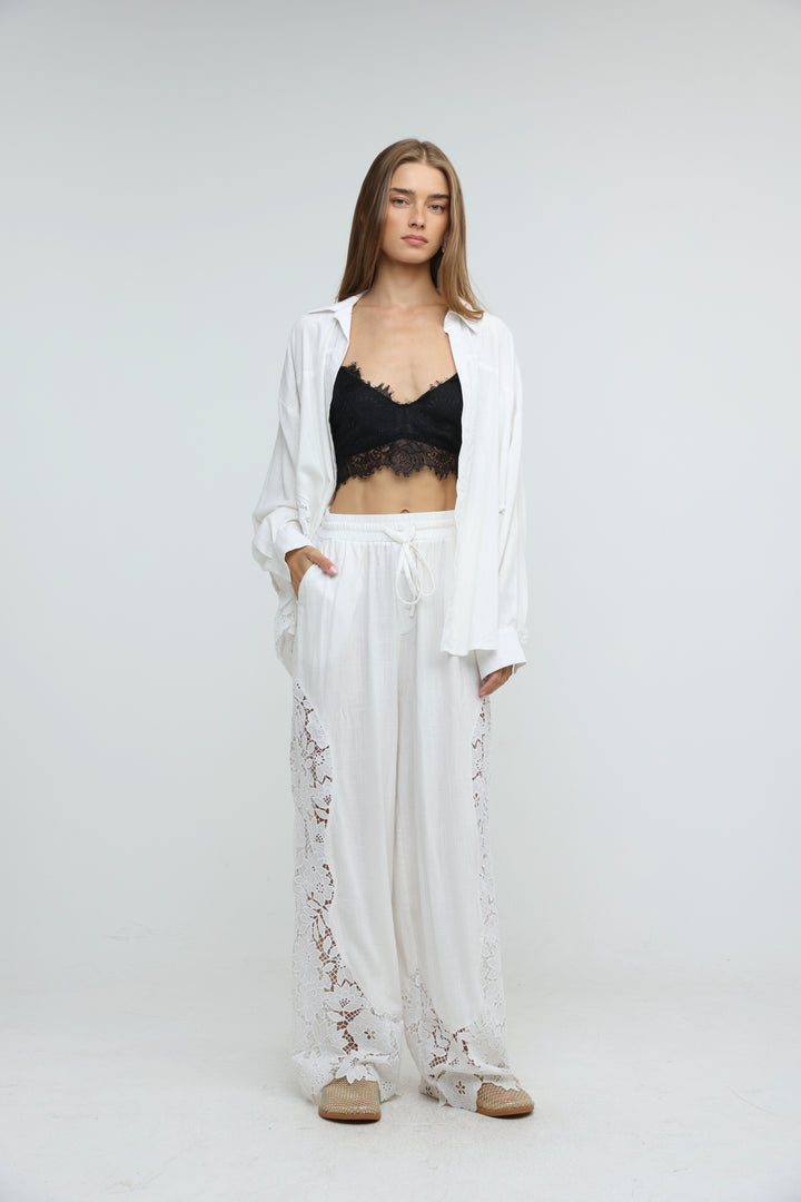 Lace Detail White Bottoms
