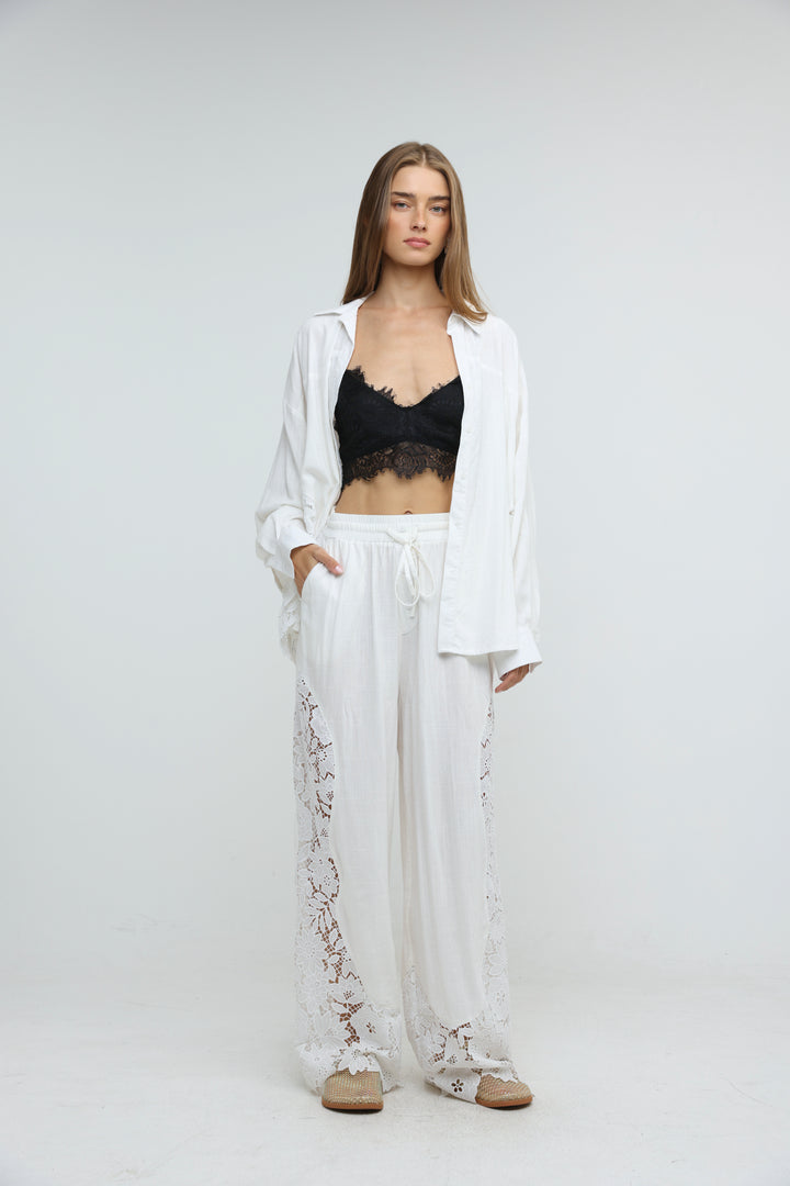 Lace Detail White Bottoms