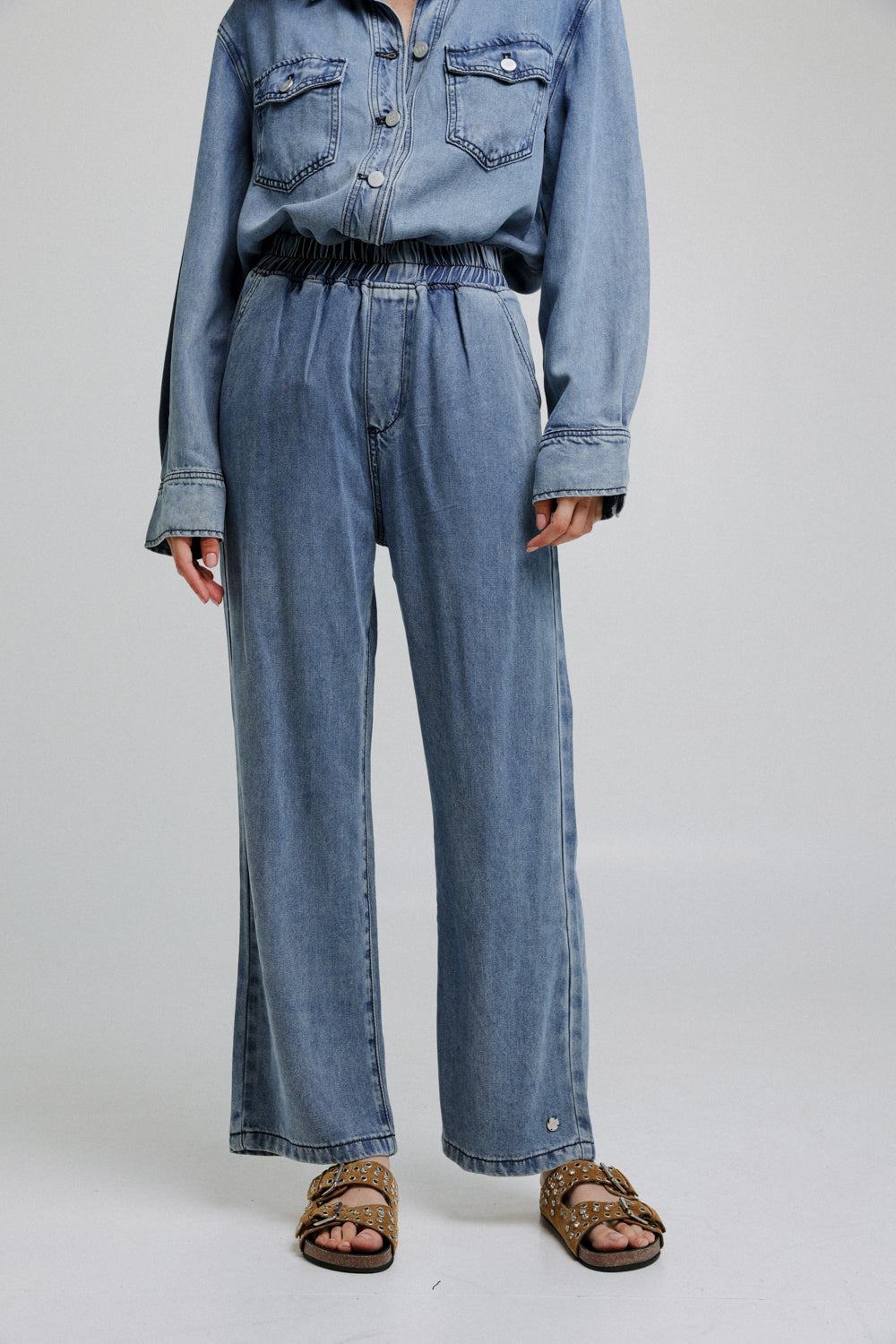 Light Denim Wide Bottoms