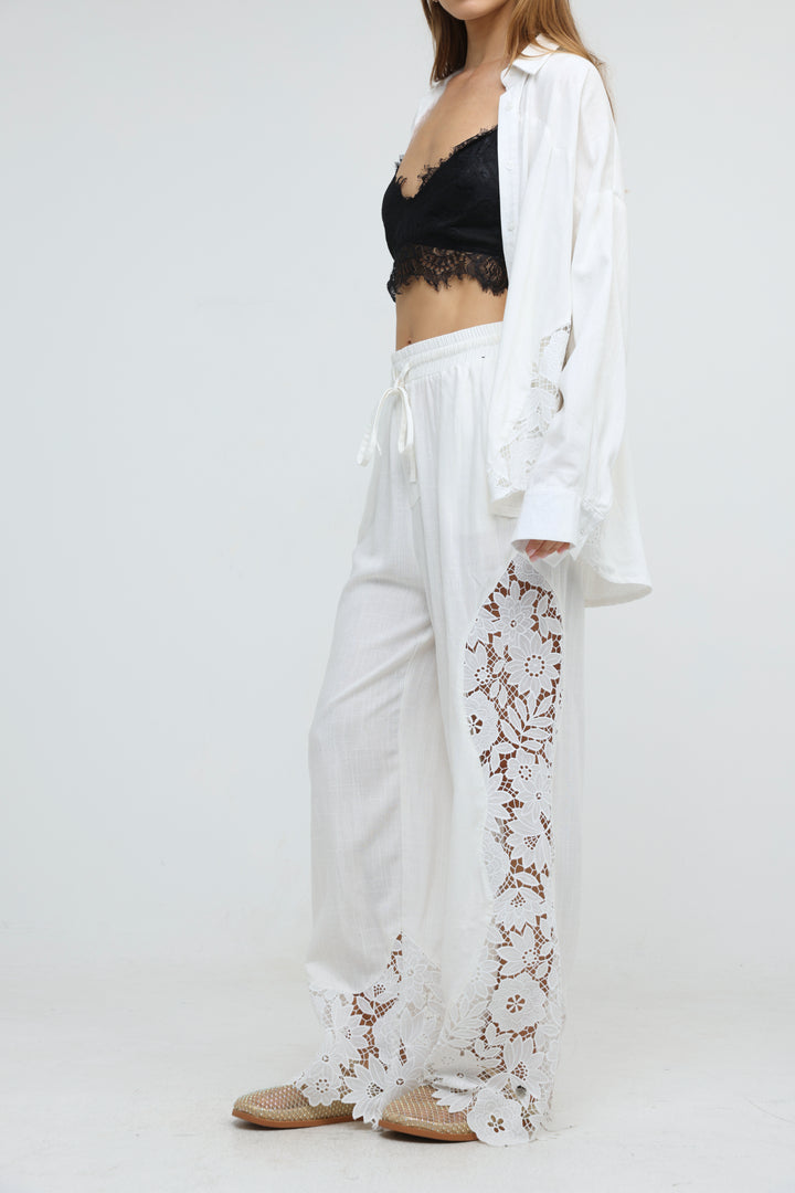 Lace Detail White Bottoms