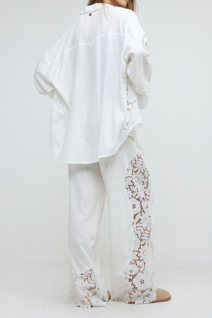 Lace Detail White Bottoms