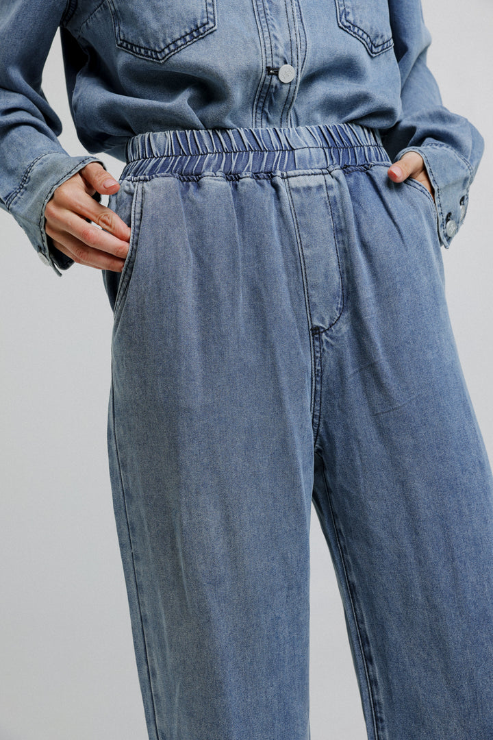 Light Denim Wide Bottoms