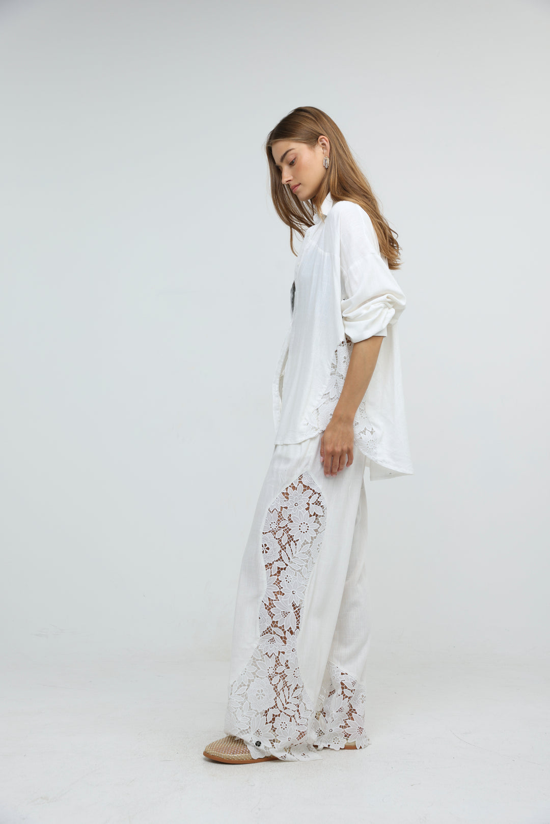 Lace Detail White Shirt