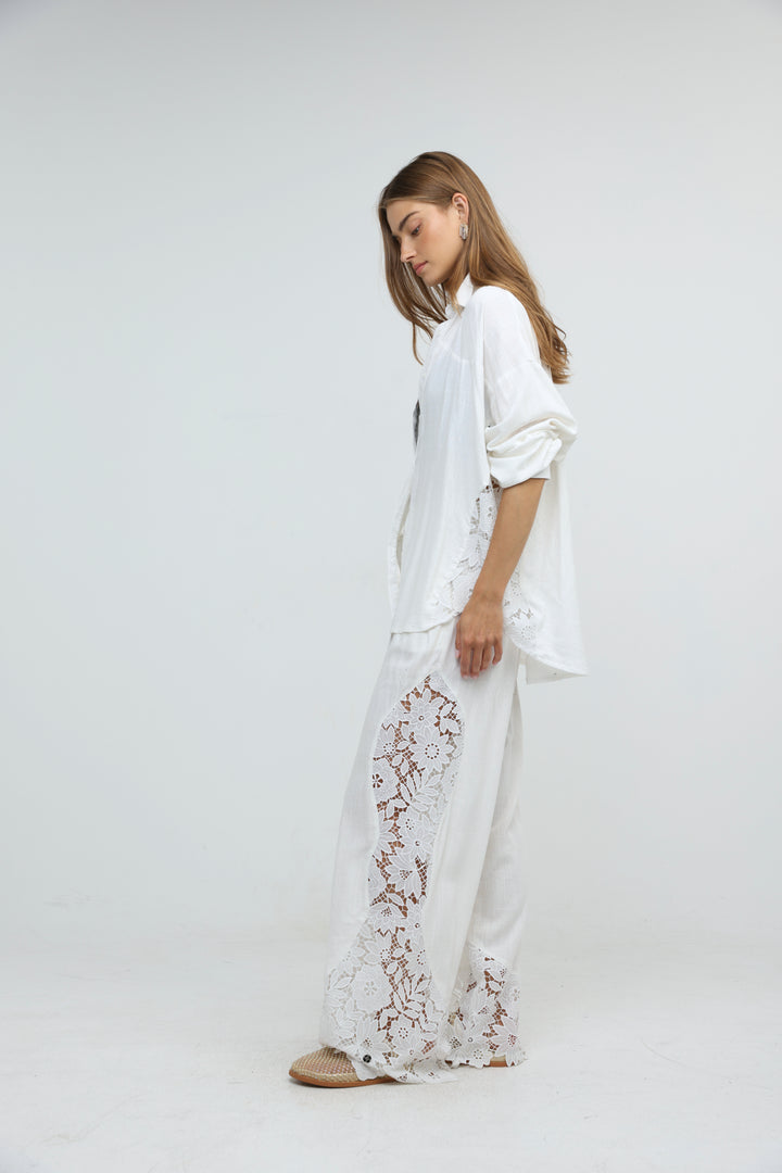 Lace Detail White Shirt