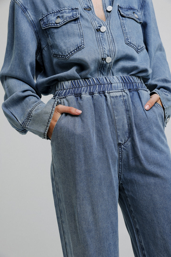 Light Denim Wide Bottoms