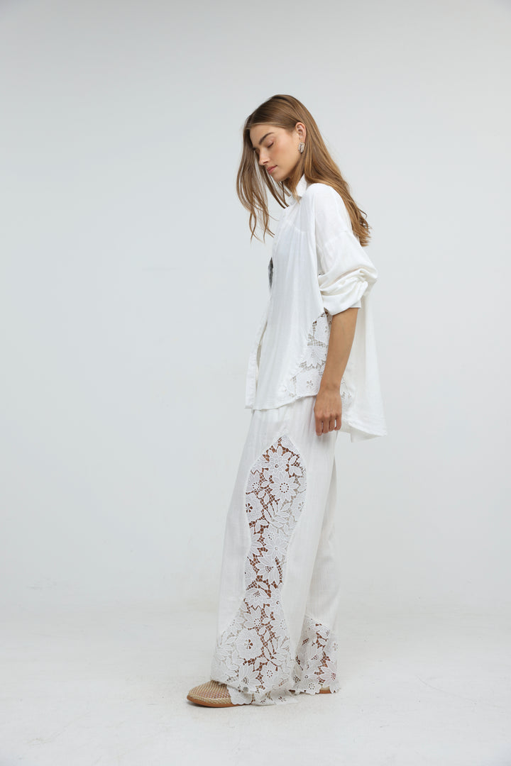 Lace Detail White Bottoms