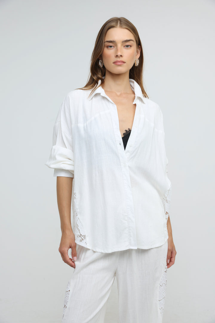 Lace Detail White Shirt