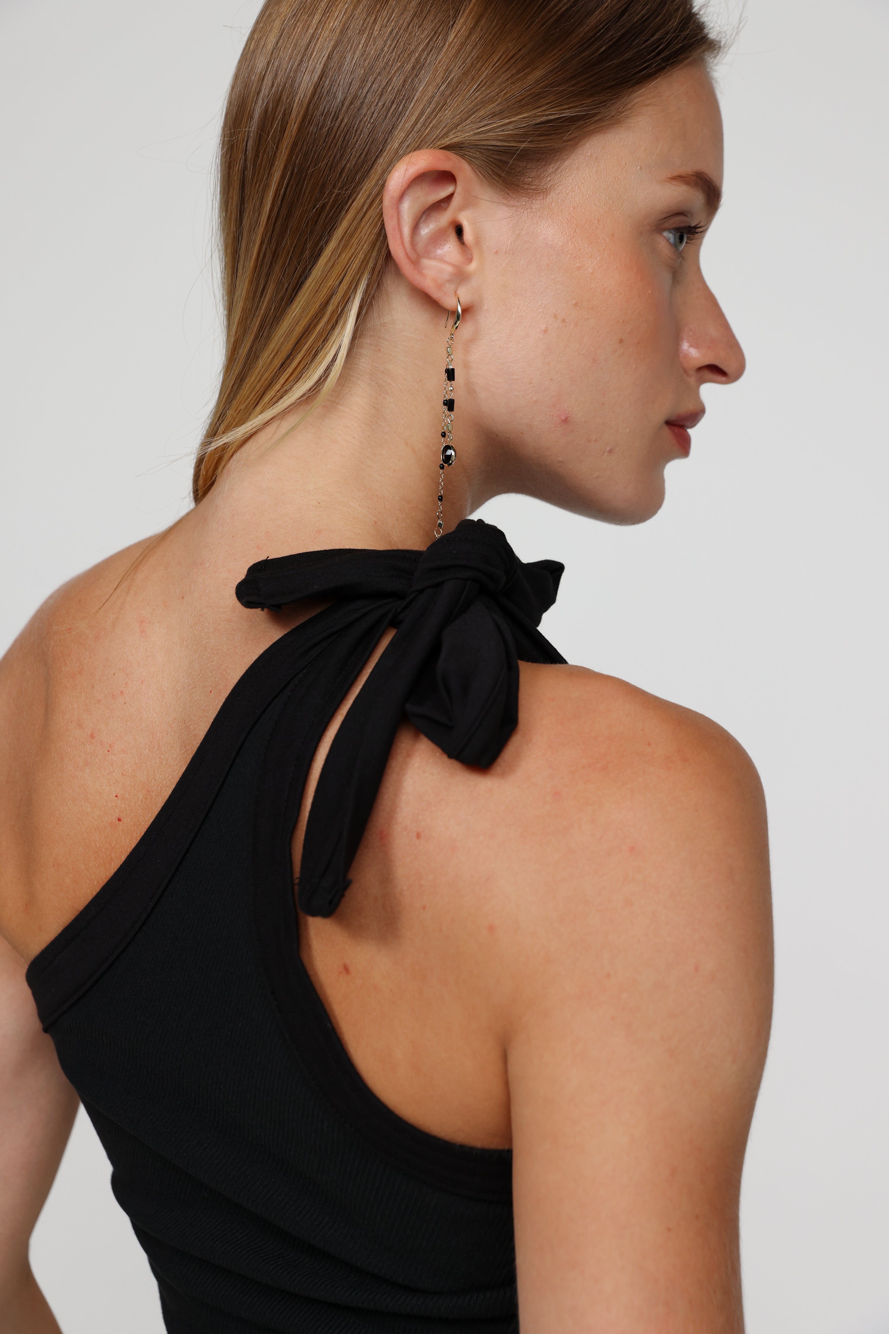 Tie Black One Shoulder Top – SEESTARZ