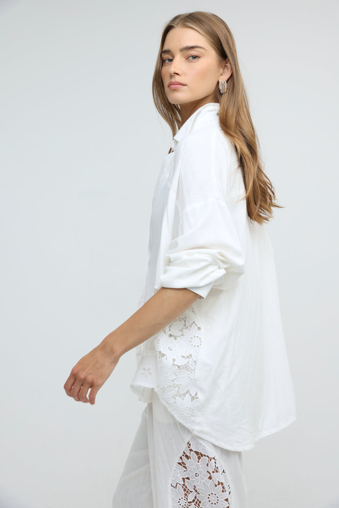 Lace Detail White Shirt