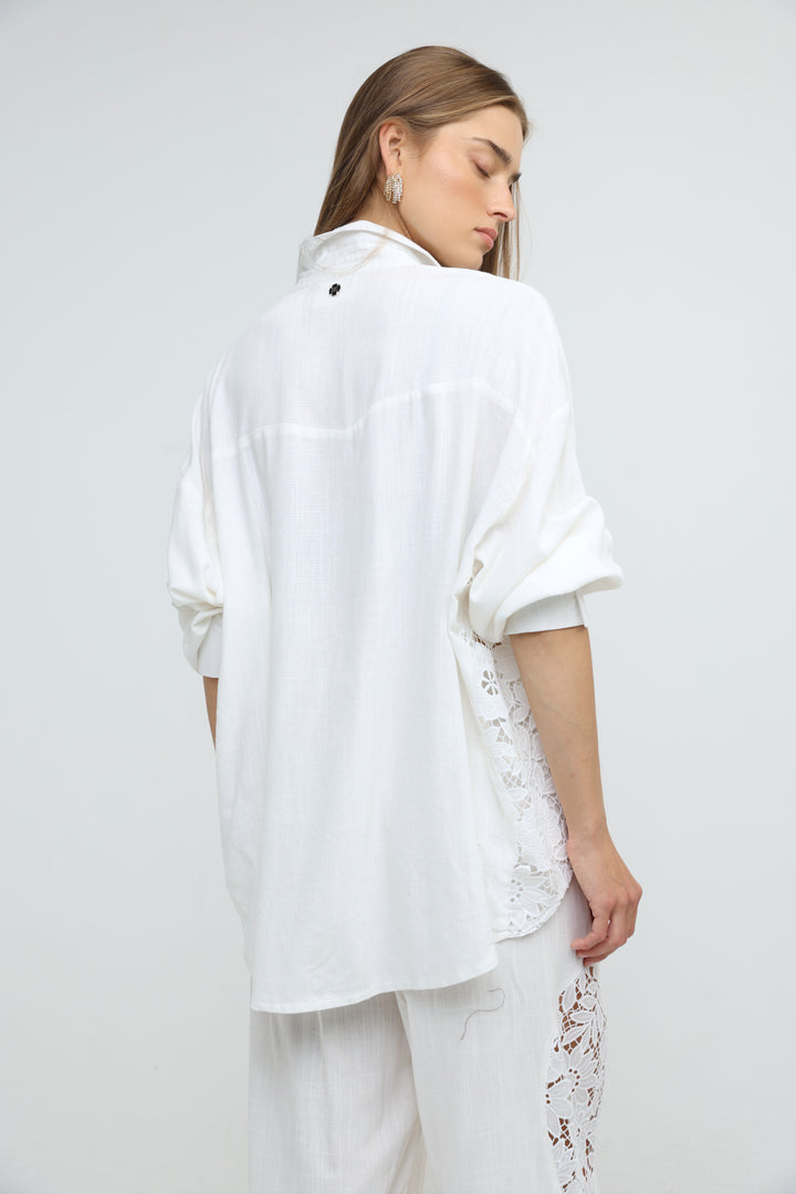 Lace Detail White Shirt