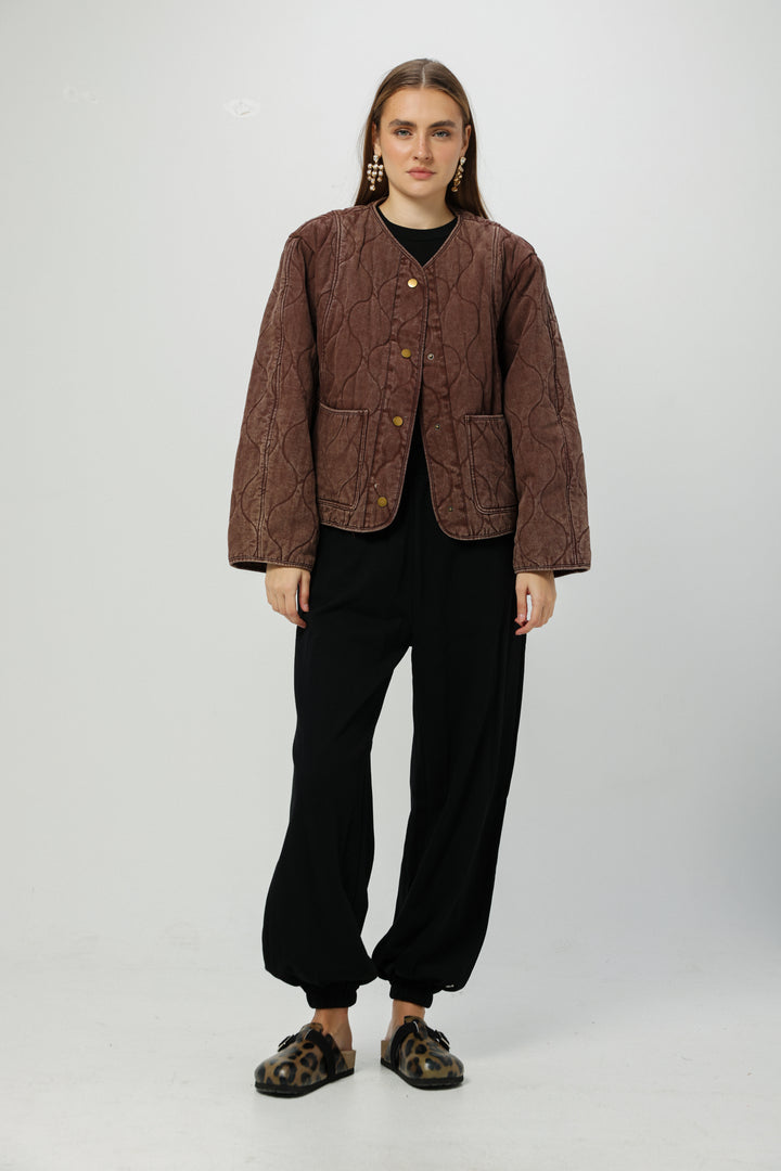 Dear Wine Quilted Coat