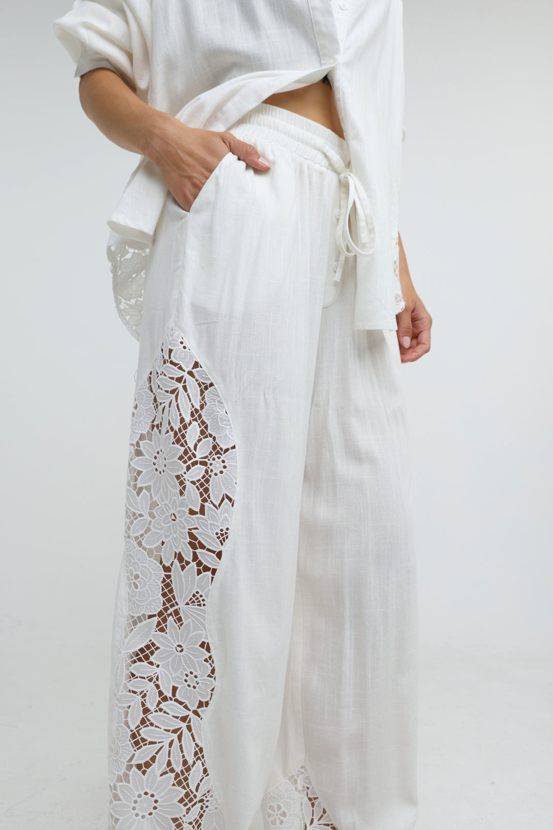 Lace Detail White Bottoms