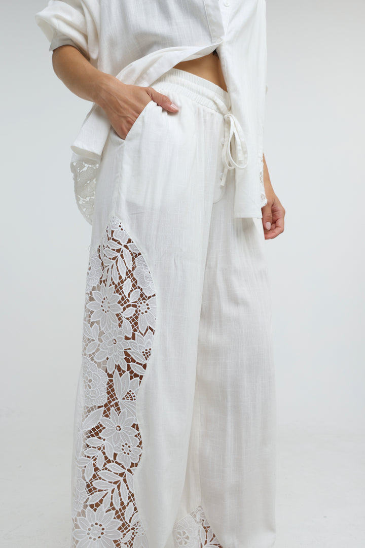 Lace Detail White Bottoms