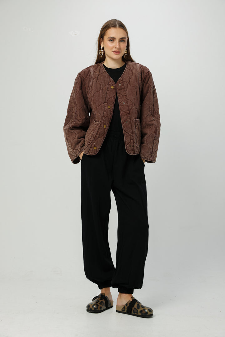 Dear Wine Quilted Coat