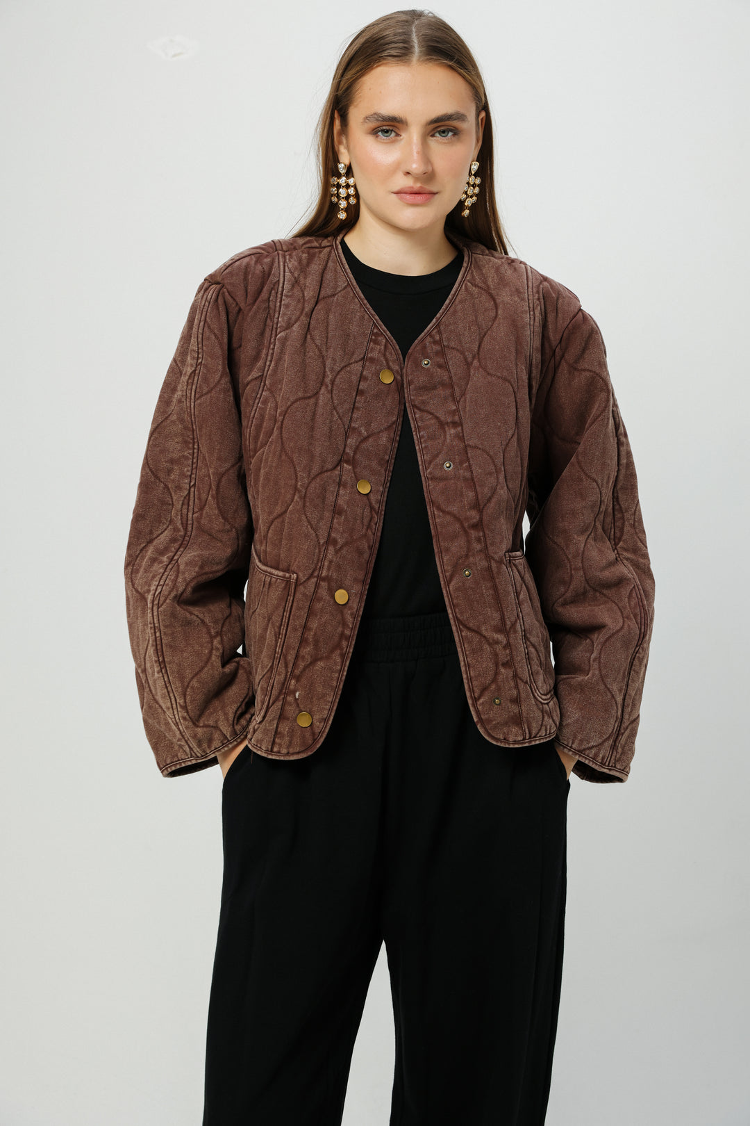 Dear Wine Quilted Coat