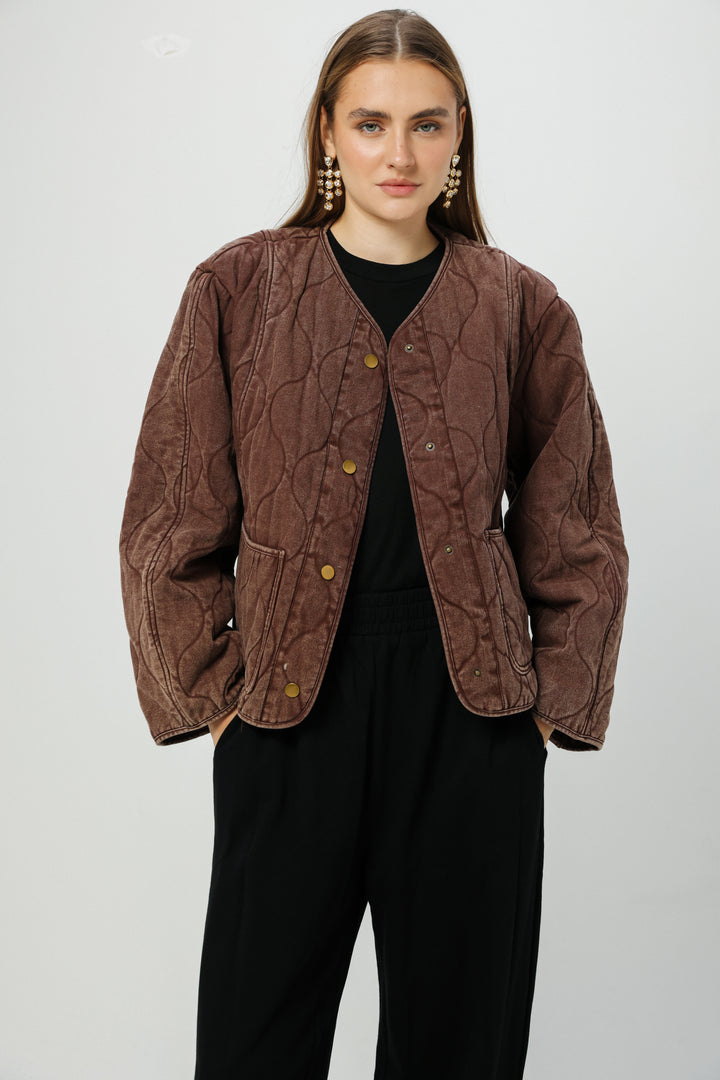 Dear Wine Quilted Coat