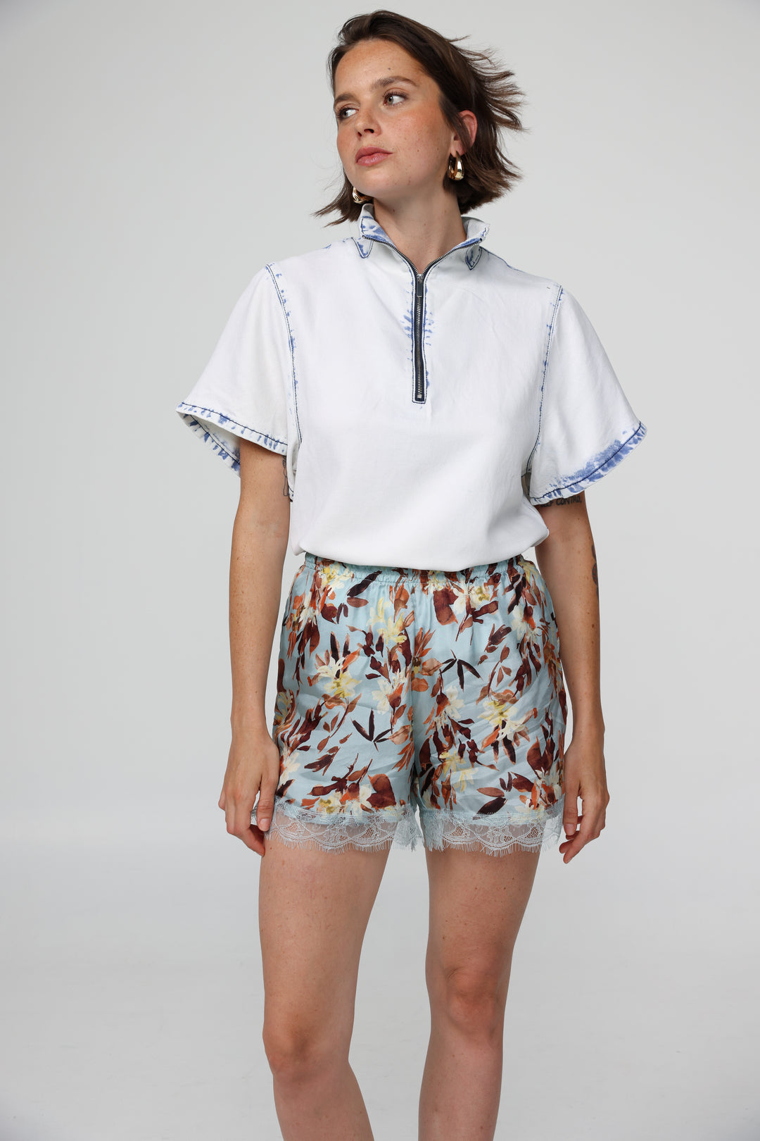 Rise Blue Floral Shorts