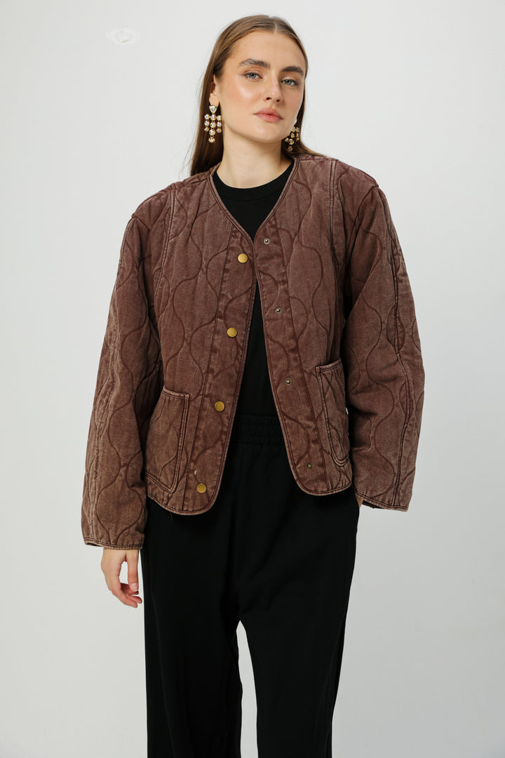 Dear Wine Quilted Coat