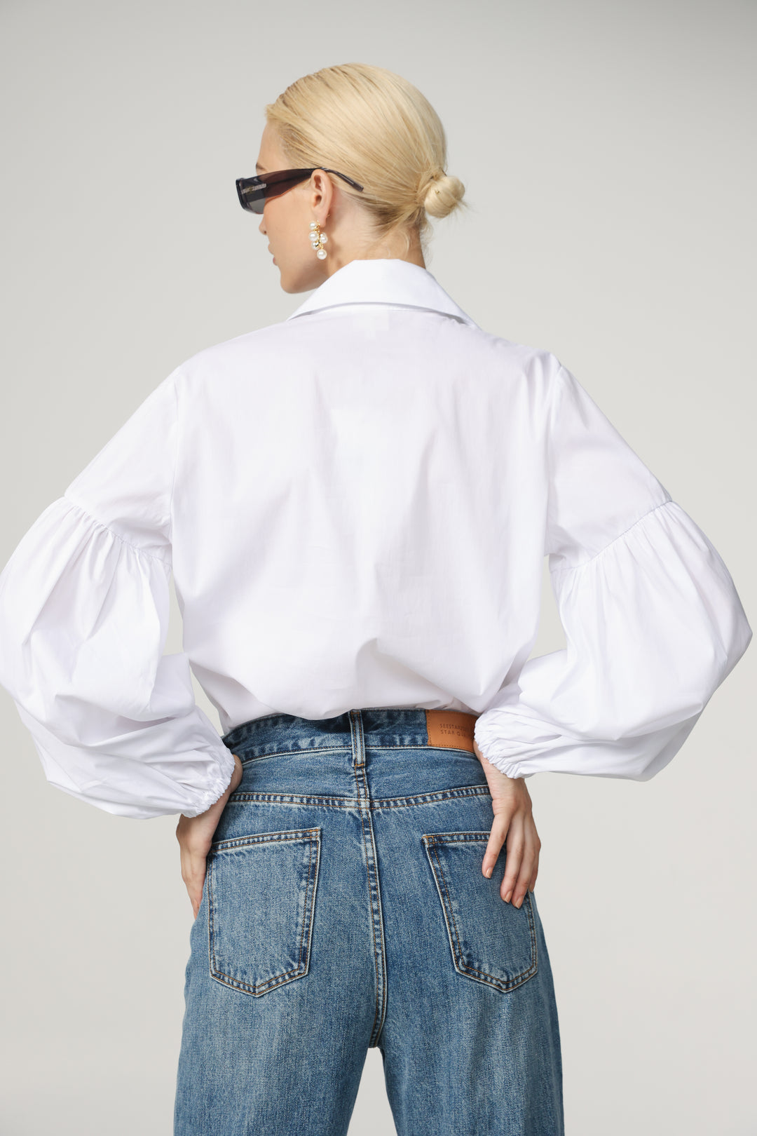 Balloon White Buttoned Shirt