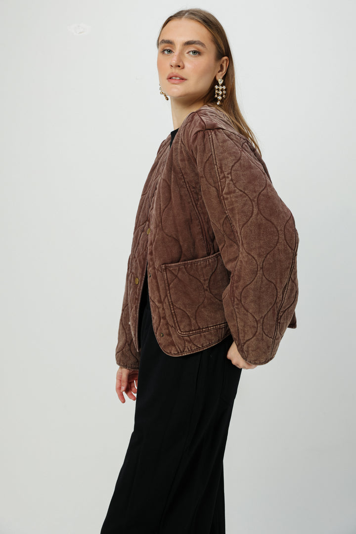 Dear Wine Quilted Coat