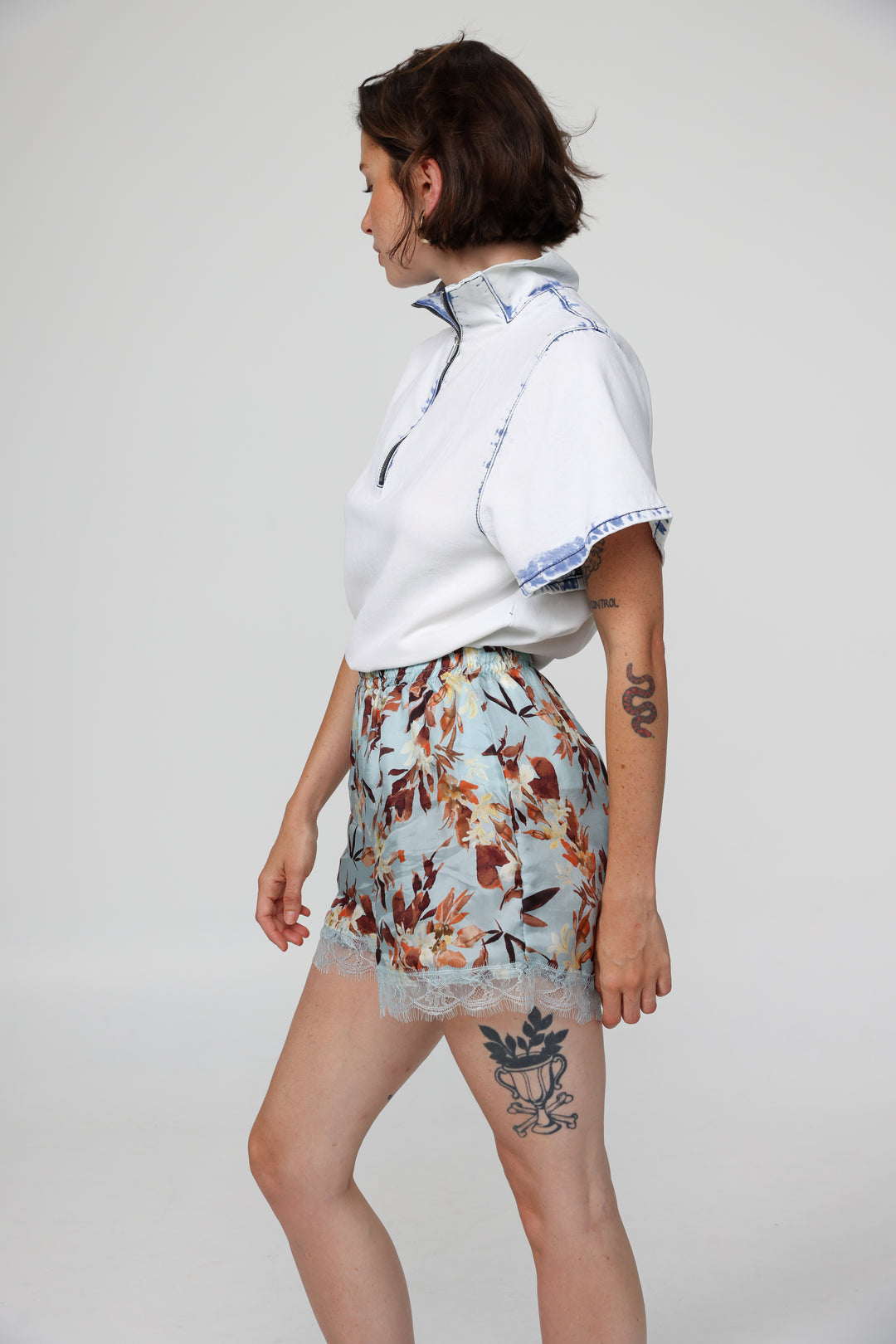 Rise Blue Floral Shorts