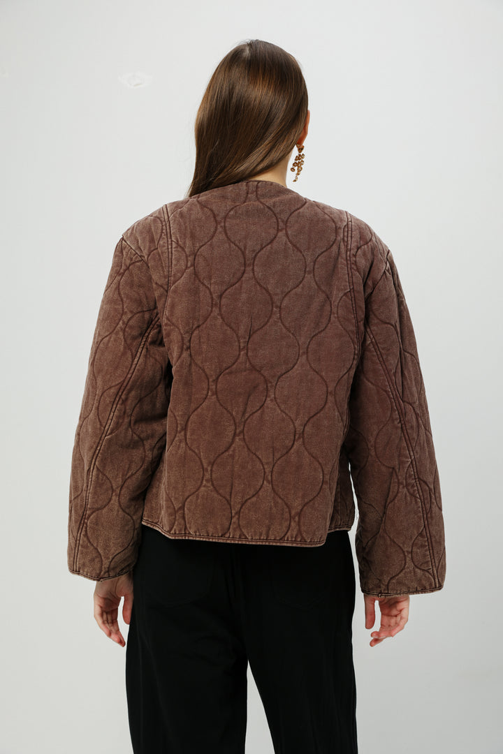 Dear Wine Quilted Coat