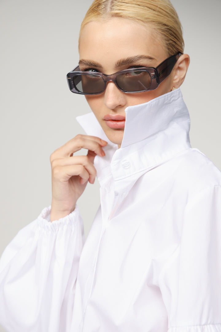 Balloon White Buttoned Shirt