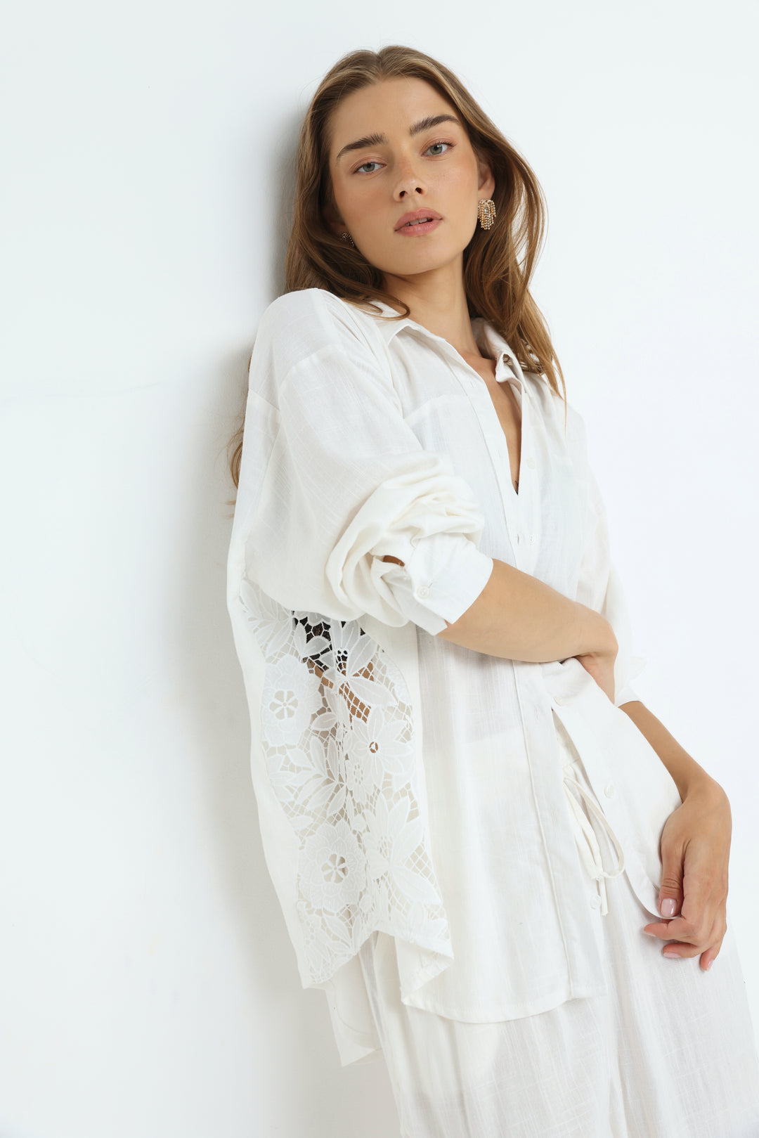 Lace Detail White Shirt