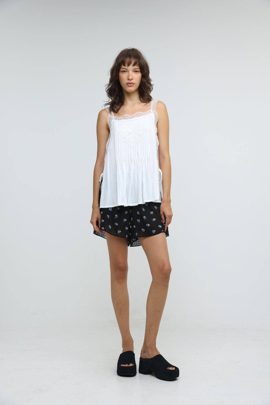 Embroidered White Tank