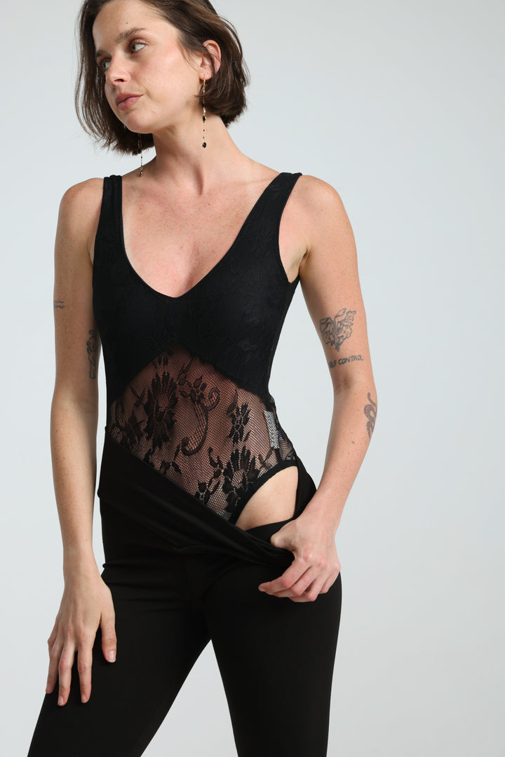 Dawn Black Lace Bodysuit