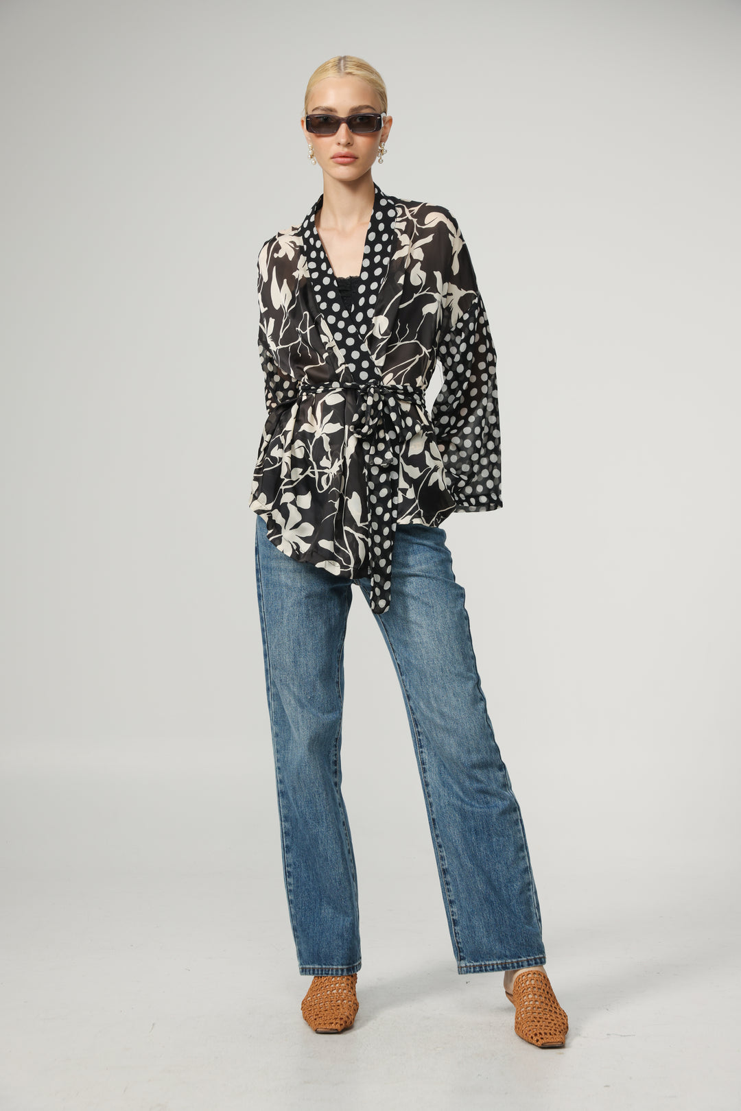 Floral/Dots Short Kimono