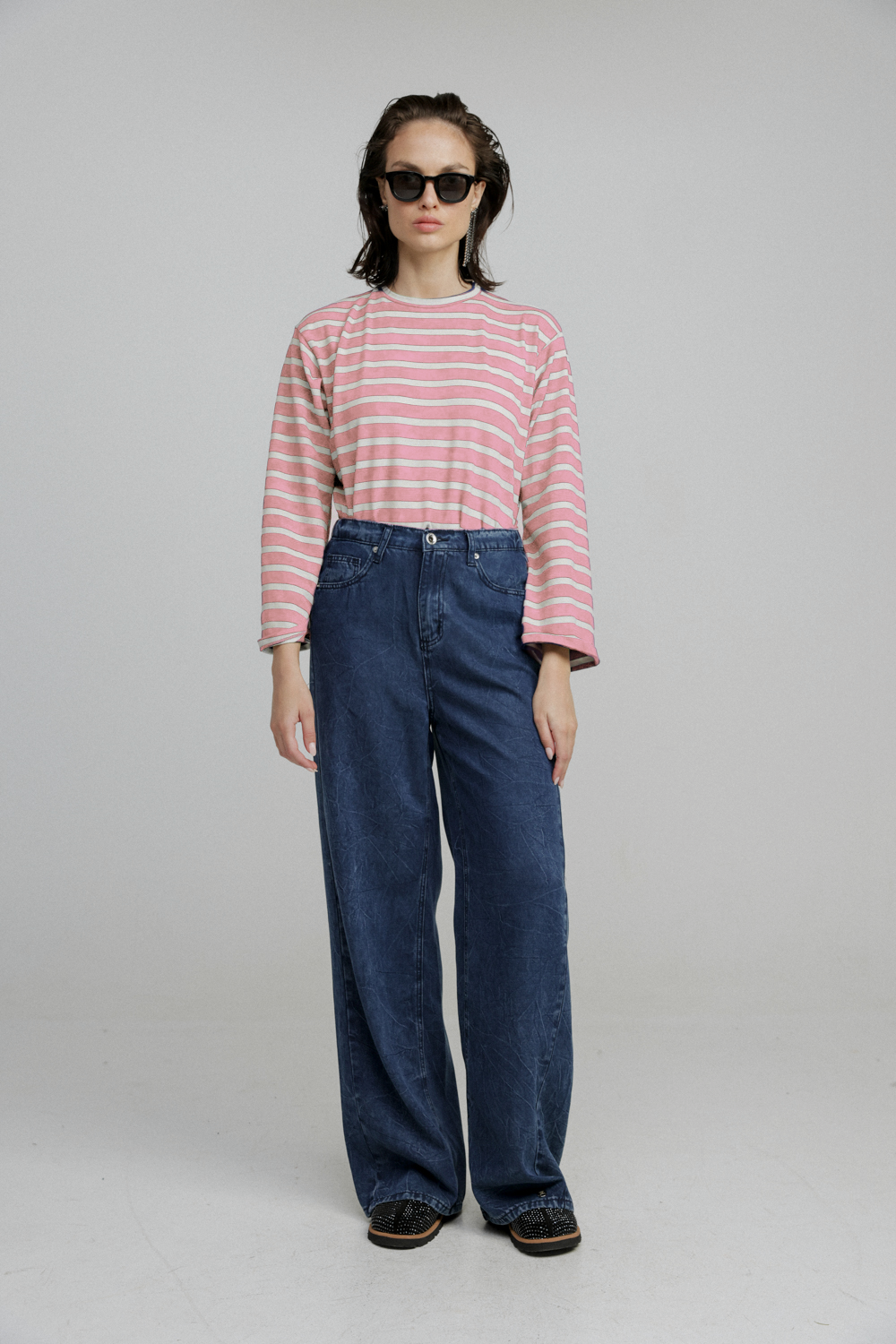 Rock Pink Ribbed Striped Shirt