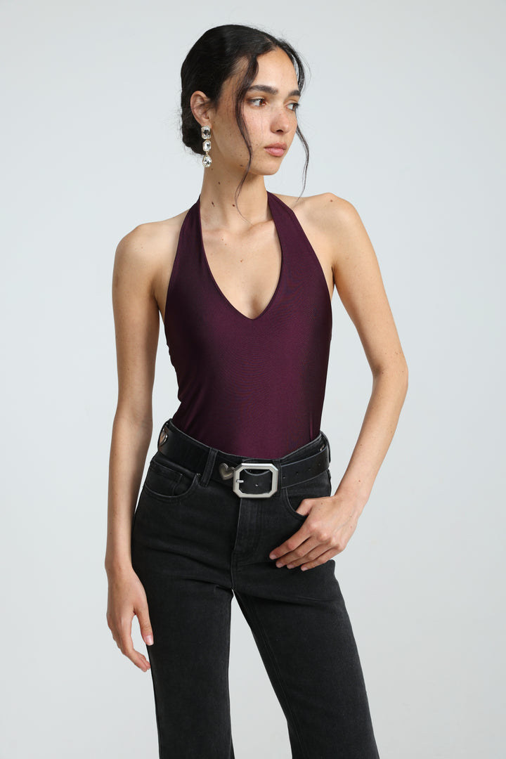 Note Wine Lycra Bodysuit