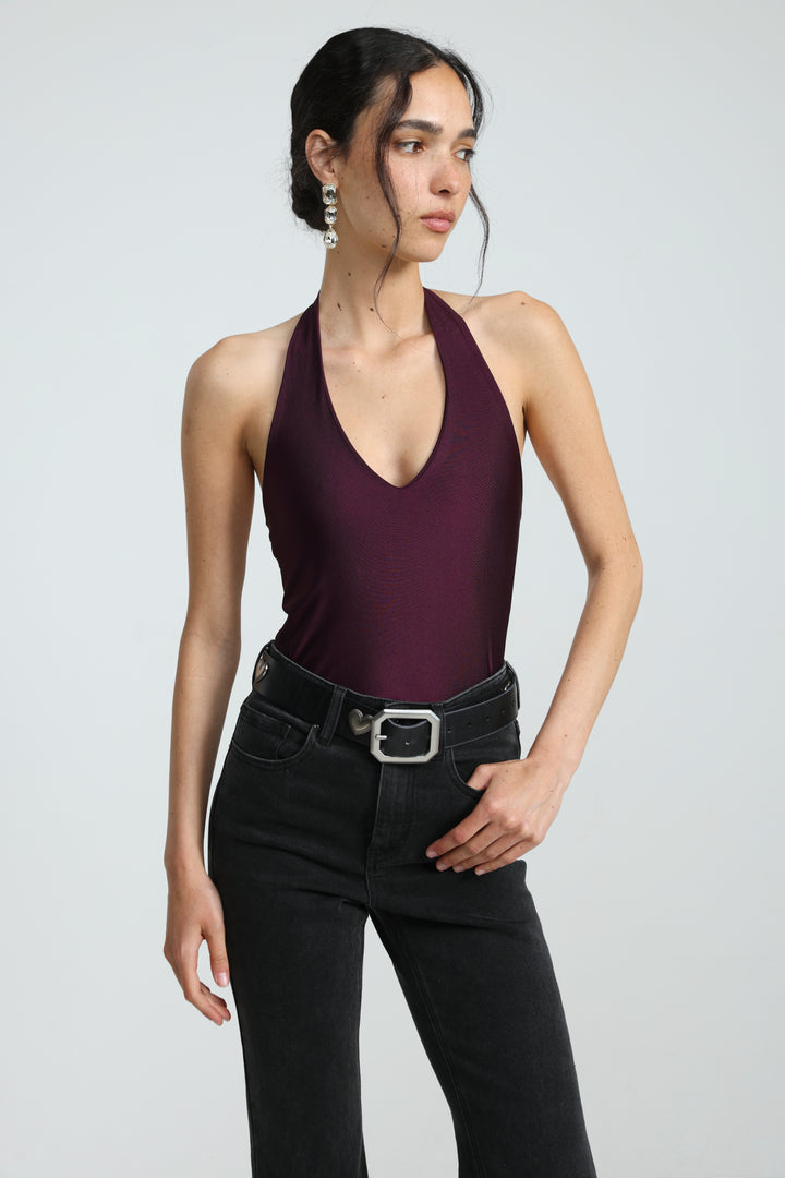 Note Wine Lycra Bodysuit