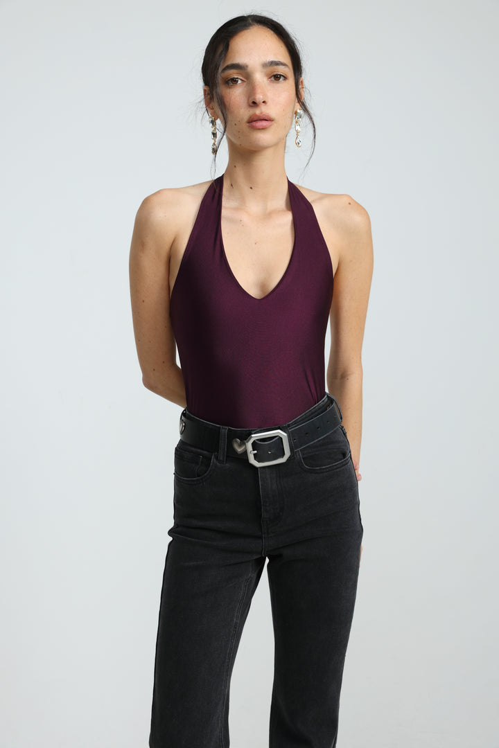 Note Wine Lycra Bodysuit