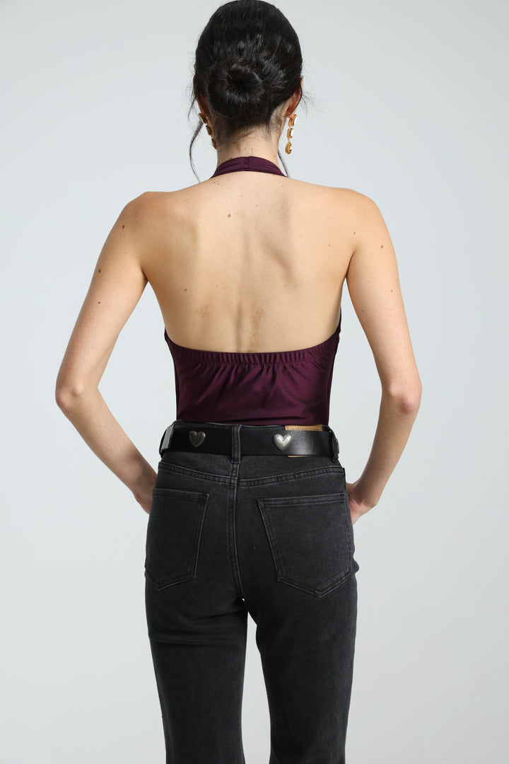 Note Wine Lycra Bodysuit