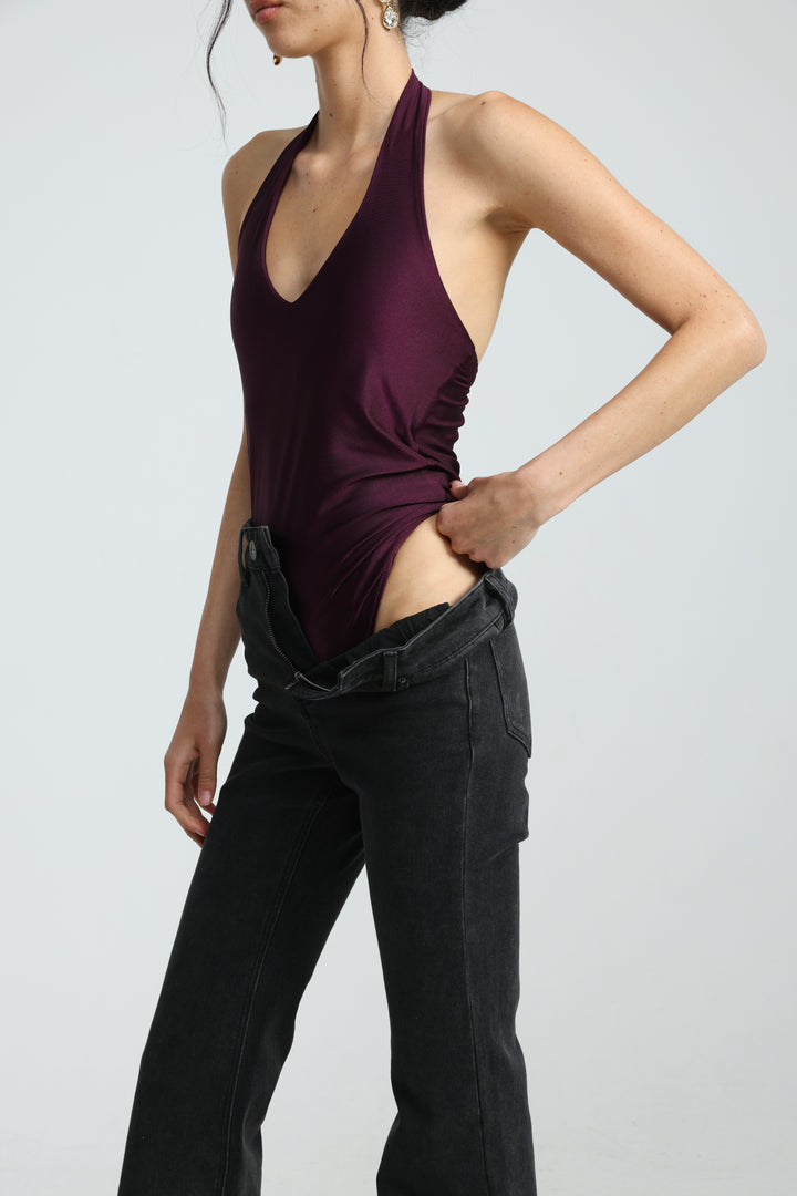 Note Wine Lycra Bodysuit