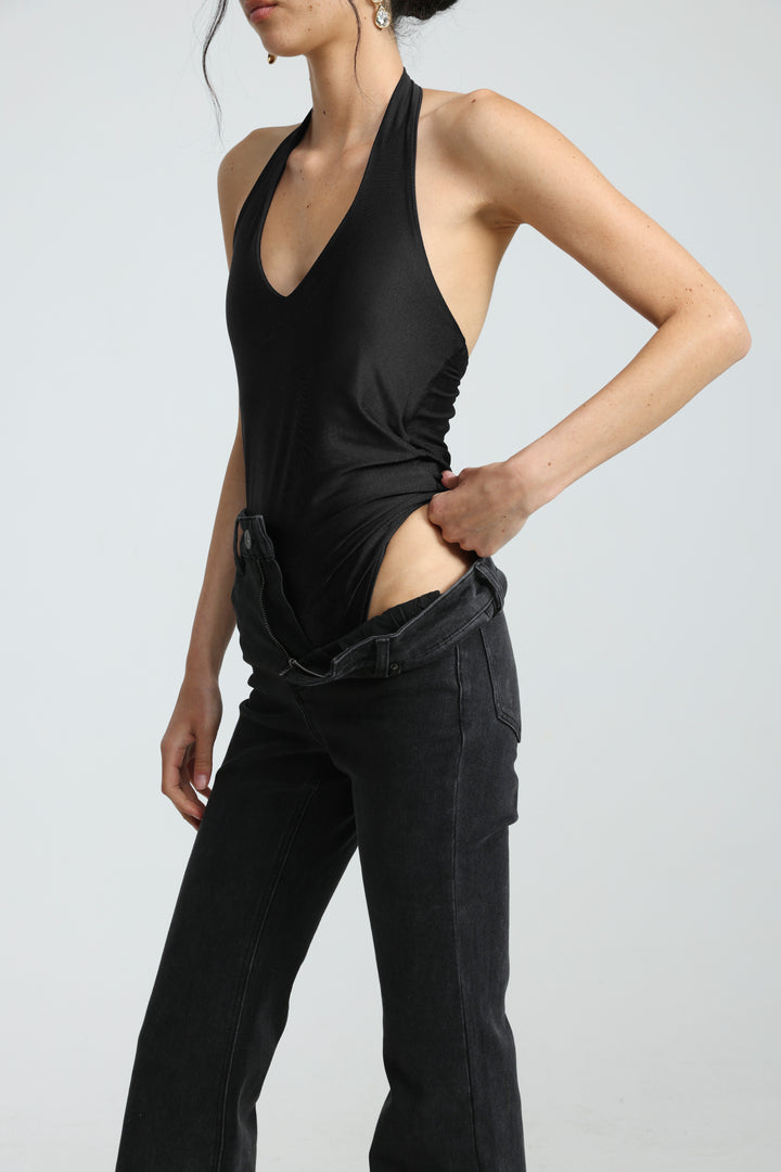 Note Black Lycra Bodysuit