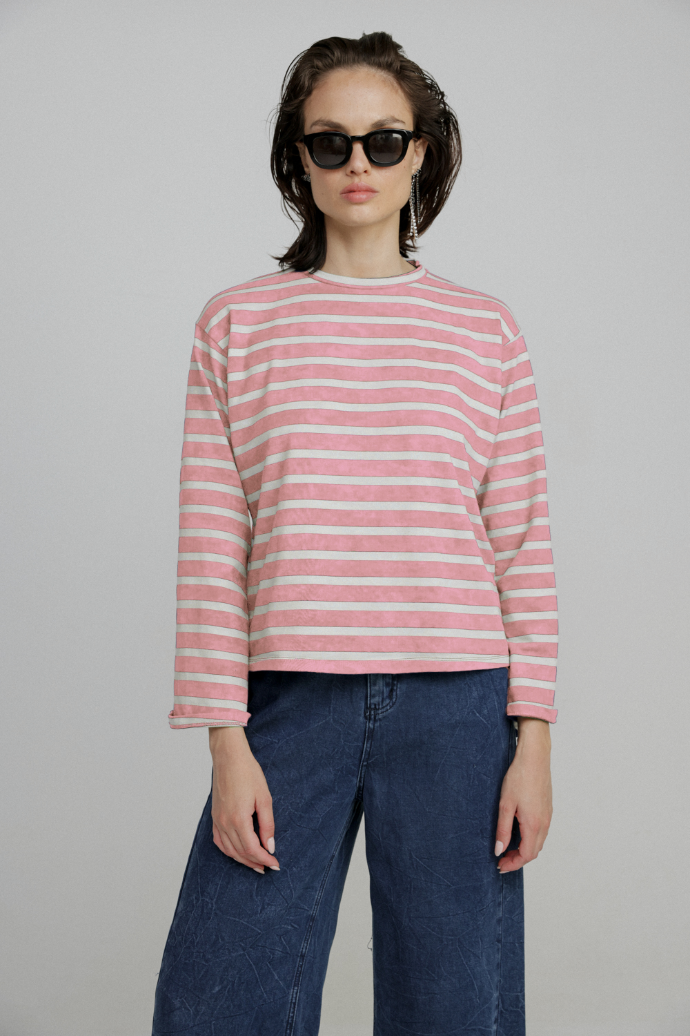 Rock Pink Ribbed Striped Shirt